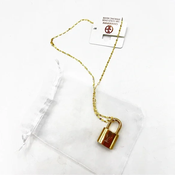 Authentic Louis Vuitton Lock #318 NO KEY & Aftermarket 20" Diamond-Cut Chain - Picture 5 of 17